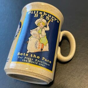 PILLSBURY Vintage 1985 Mug, Beige and Blue, Collectible